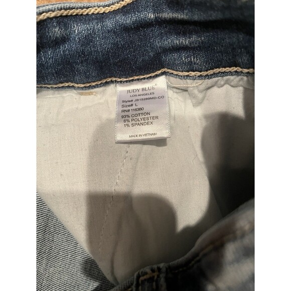 Judy Blue Light Acid Wash Denim Shorts Women Size Large - Picture 5 of 6